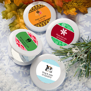 Winter Themed Compact Mirror Favors