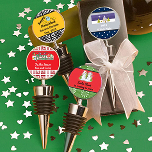 Holiday Themed Personalized Bottle Stoppers