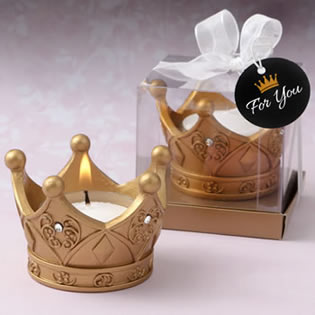 Royal gold Crown tea light candle from fashioncraft