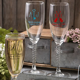 Find Personalized Champagne Wedding Favors with quantity discounts here