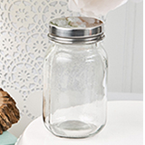 Perfectly Plain Glass mason jar with silver metal screw top