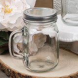 12 Ounce Perfectly Plain Glass Mason Jar with Handle  from Fashioncraft