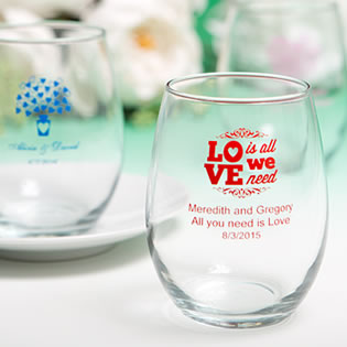 Stemless Wine Glasses 15 Ounce with Exclusive Designs
