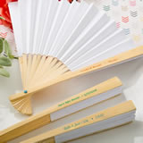 personalized elegant white paper folding fan from fashioncraft