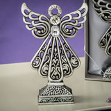 Pewter finish Angel statue with antique accents