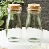 Perfectly plain collection Vintage Glass milk bottle with round cork top