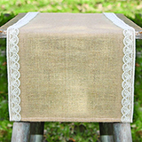 Thin Lace Burlap Table Runner