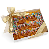 Gift Box of 12 Confetti Belgian Chocolate & Caramel Pretzel Wands and Twists