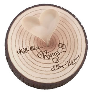 Lillian Rose Tree Trunk Ring Holder - I Thee Wed