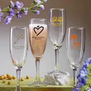 Personalized Champagne Flute Favors