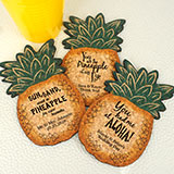 Personalized Pineapple Cork Coaster