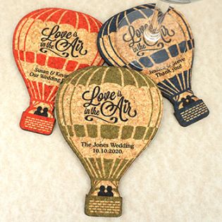 Personalized Hot Air Balloon Cork Coaster