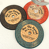 Personalized Vinyl Record Cork Coaster