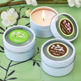 Cherry Blossom Personalized Round Travel Candle Tins