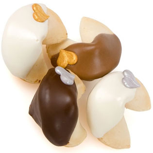 Silver & Gold Hearts Gourmet Fortune Cookies