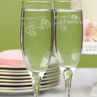 Swirl Heart Flutes (Set of Two)